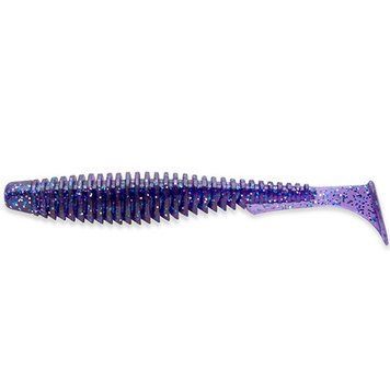 FishUp U-Shad 3" (9шт), #060 - Dark Violet/Peacock & Silver