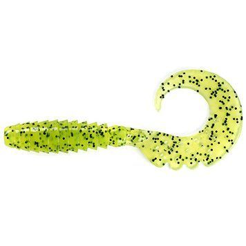 FishUp Fancy Grub 1" (12шт), #055 - Chartreuse/Black