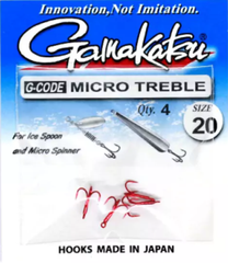 GAMAKATSU MICRO TREBLE №18 / 4шт.уп / RED